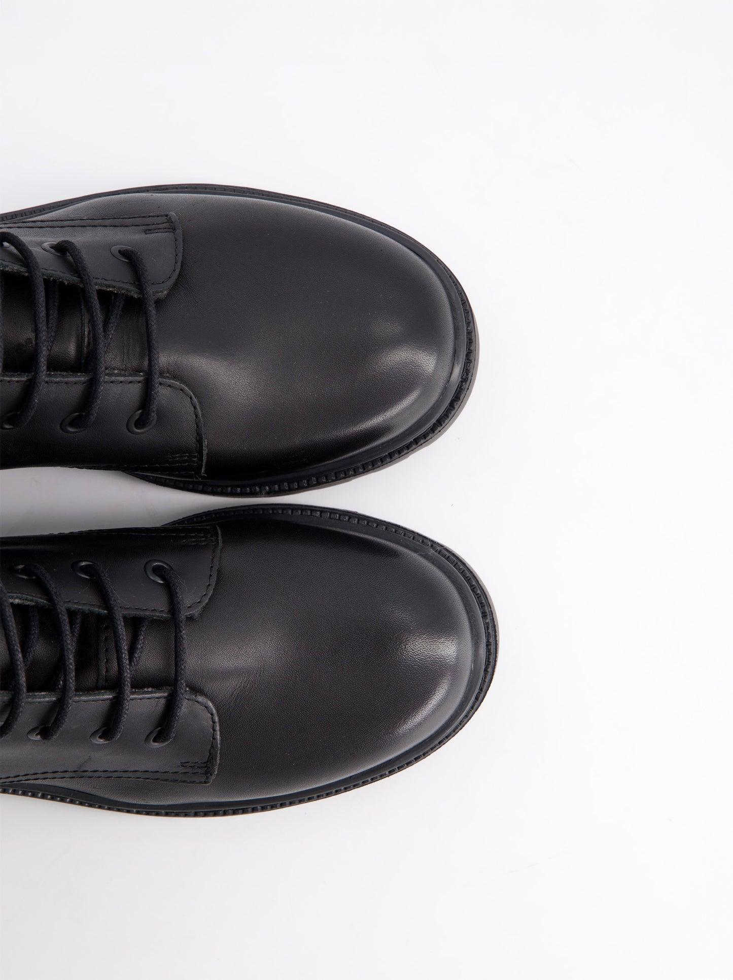 Botines militares negros de piel - Fanny