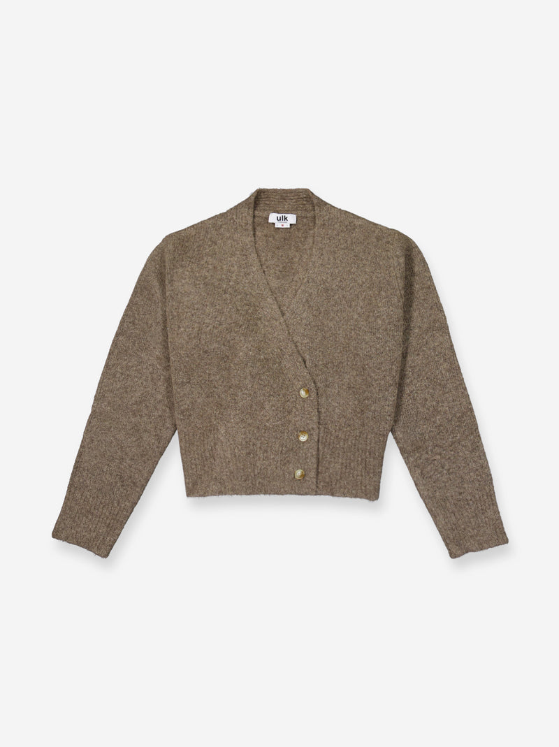 Cárdigan cropped cruzado de punto - London
