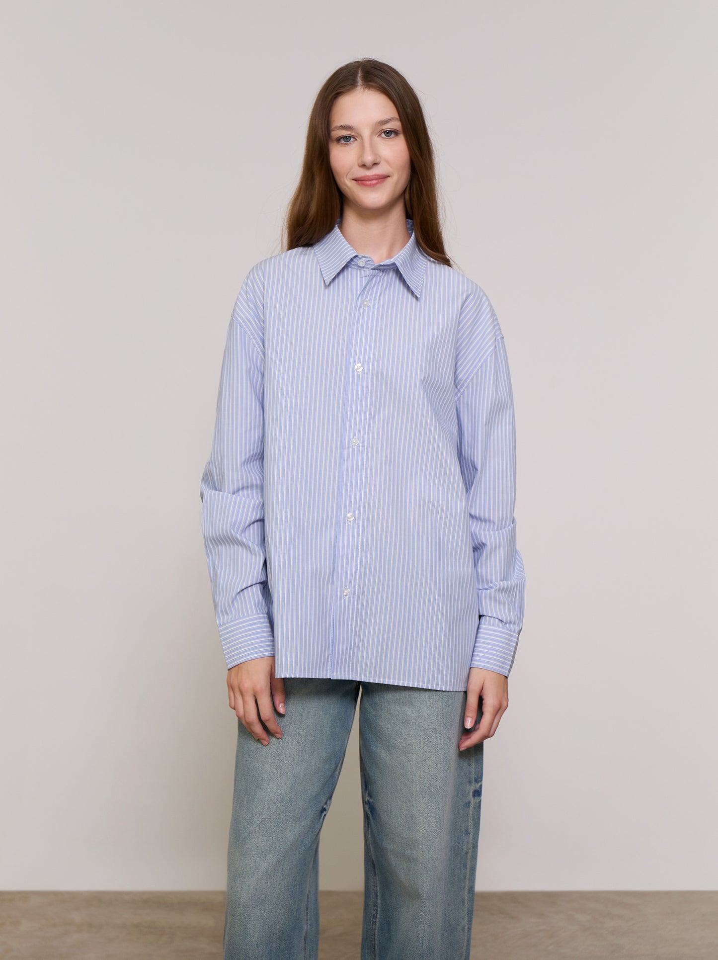Blue poplin shirt - ULK Alina