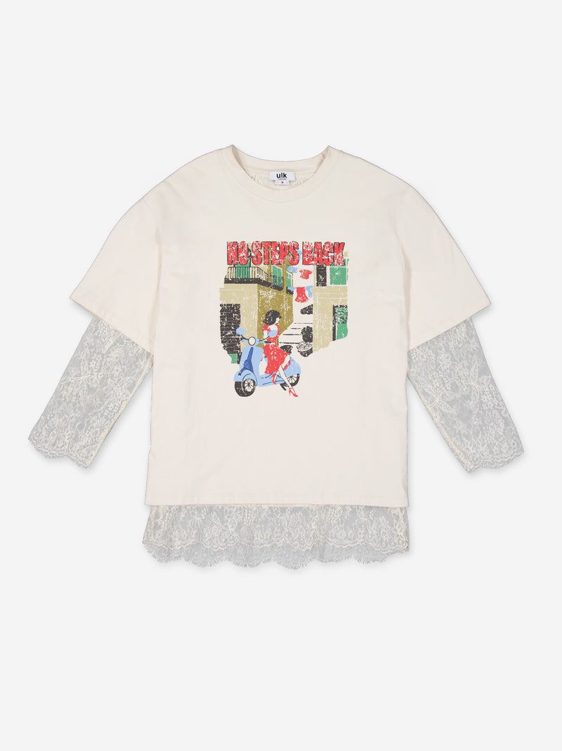 Camiseta doble con encaje - ULK Lea