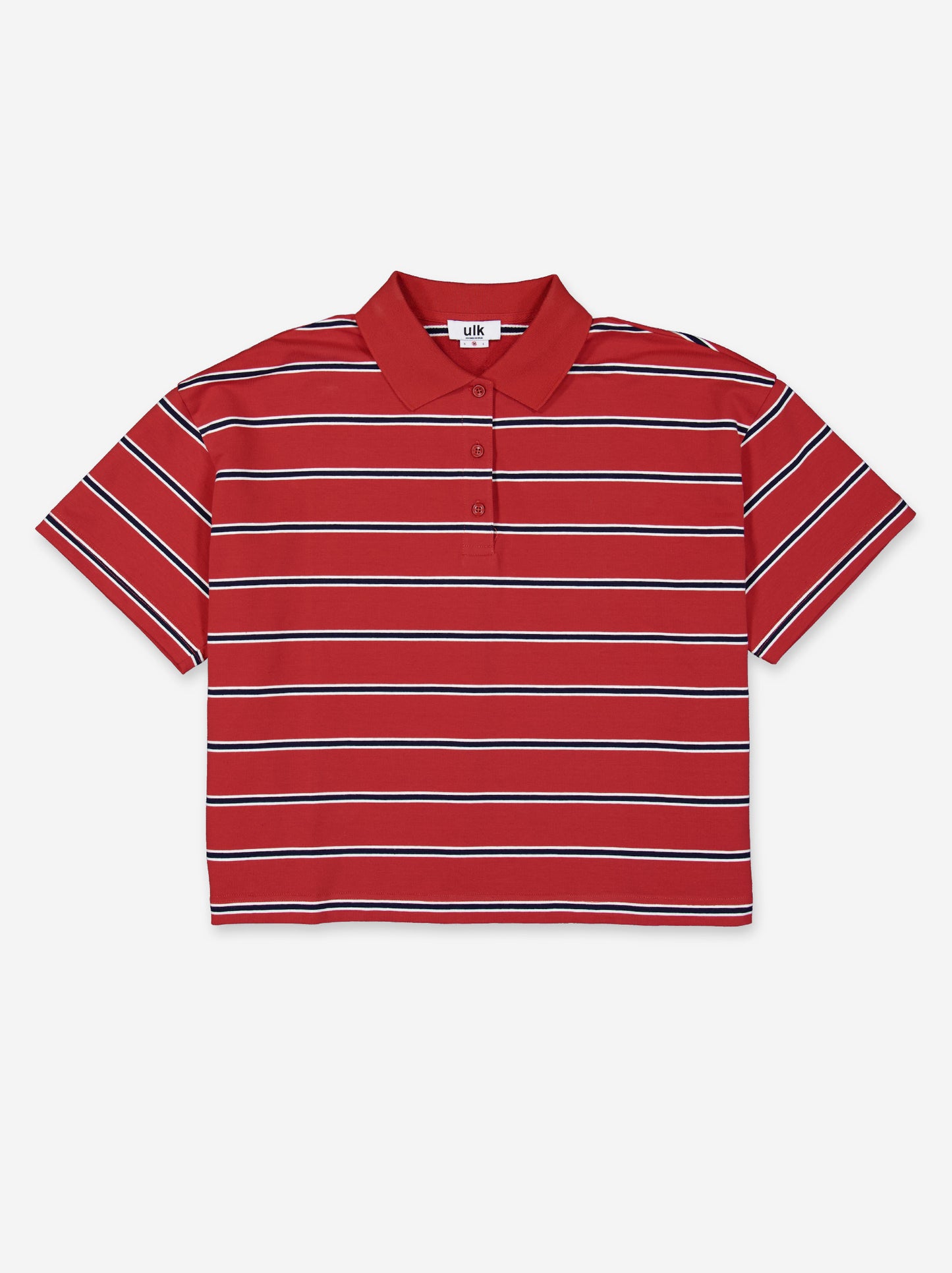 Striped polo neck t-shirt - ULK Sakura