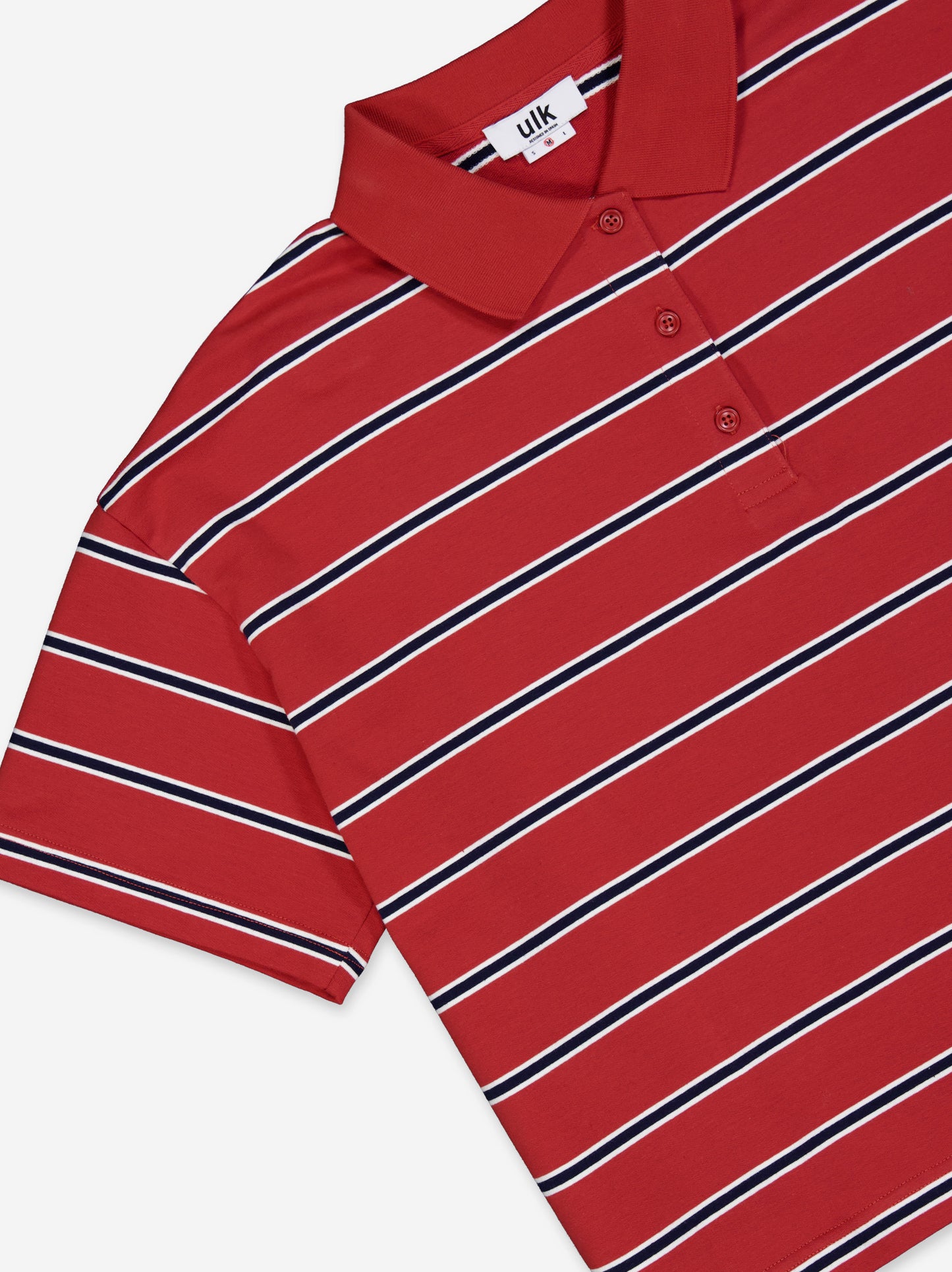 Striped polo neck t-shirt - ULK Sakura