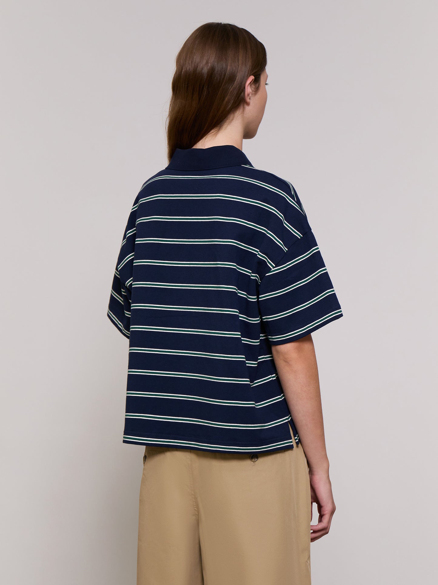 Striped polo neck t-shirt - ULK Sakura
