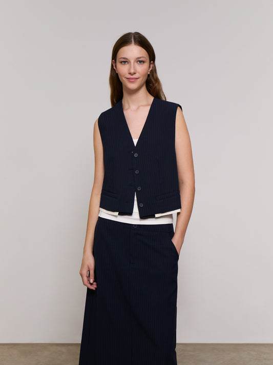 Pinstripe Vest - ULK Olivia