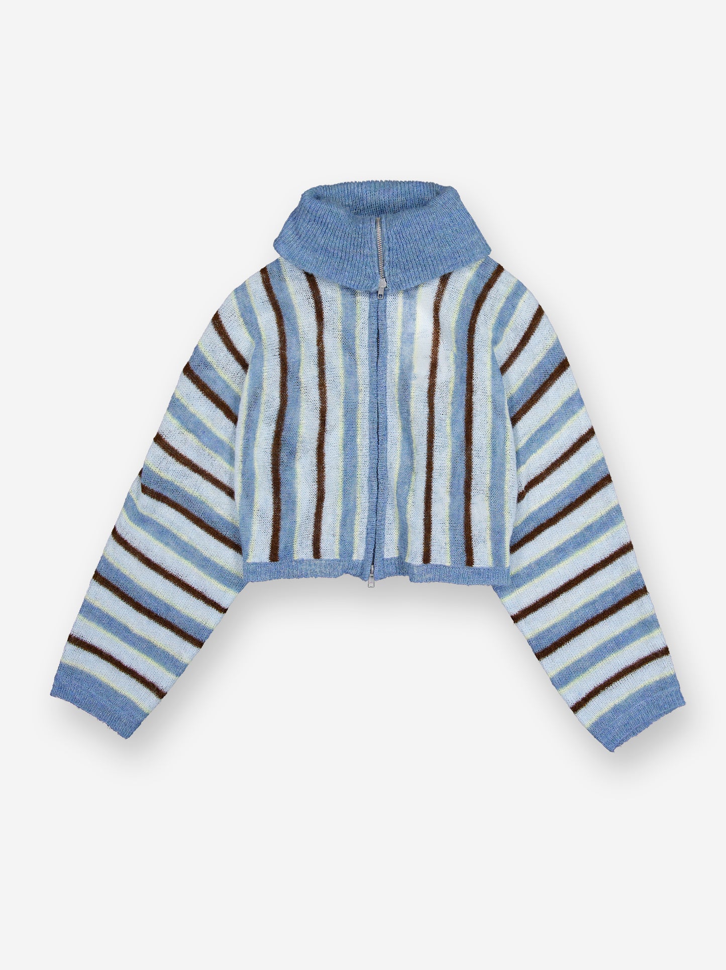 Chaqueta de punto cropped a rayas con cuello fold-over - Luzia