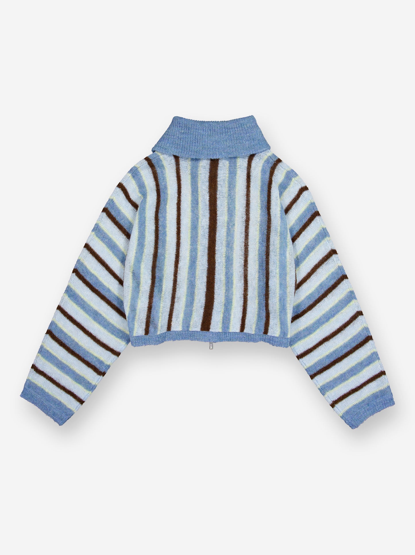 Chaqueta de punto cropped a rayas con cuello fold-over - Luzia