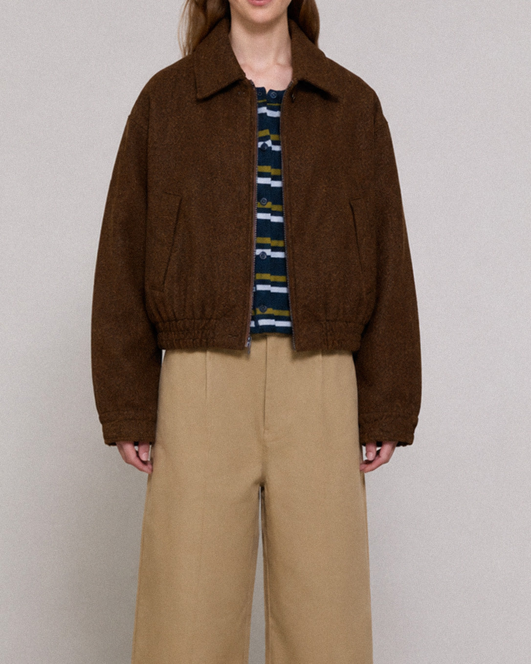 Cazadora bomber texturizada - Ivory