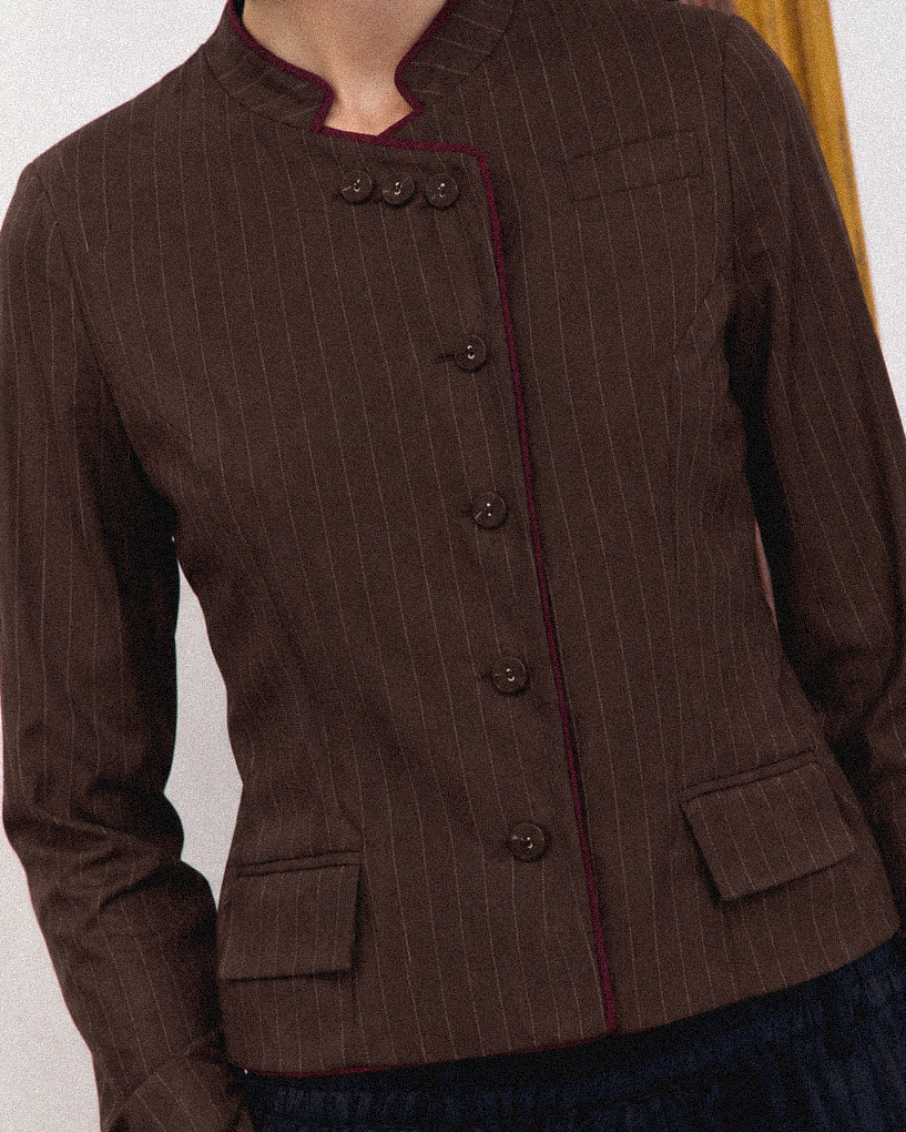 Chaqueta de raya diplomática con vivos Rita