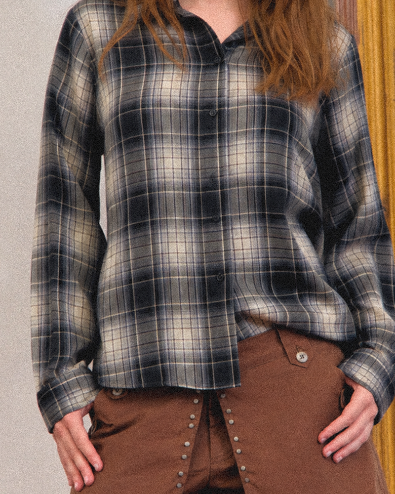 Boxy fit plaid shirt - Numi
