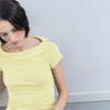 Top amarillo con escote barco doblado - Onda