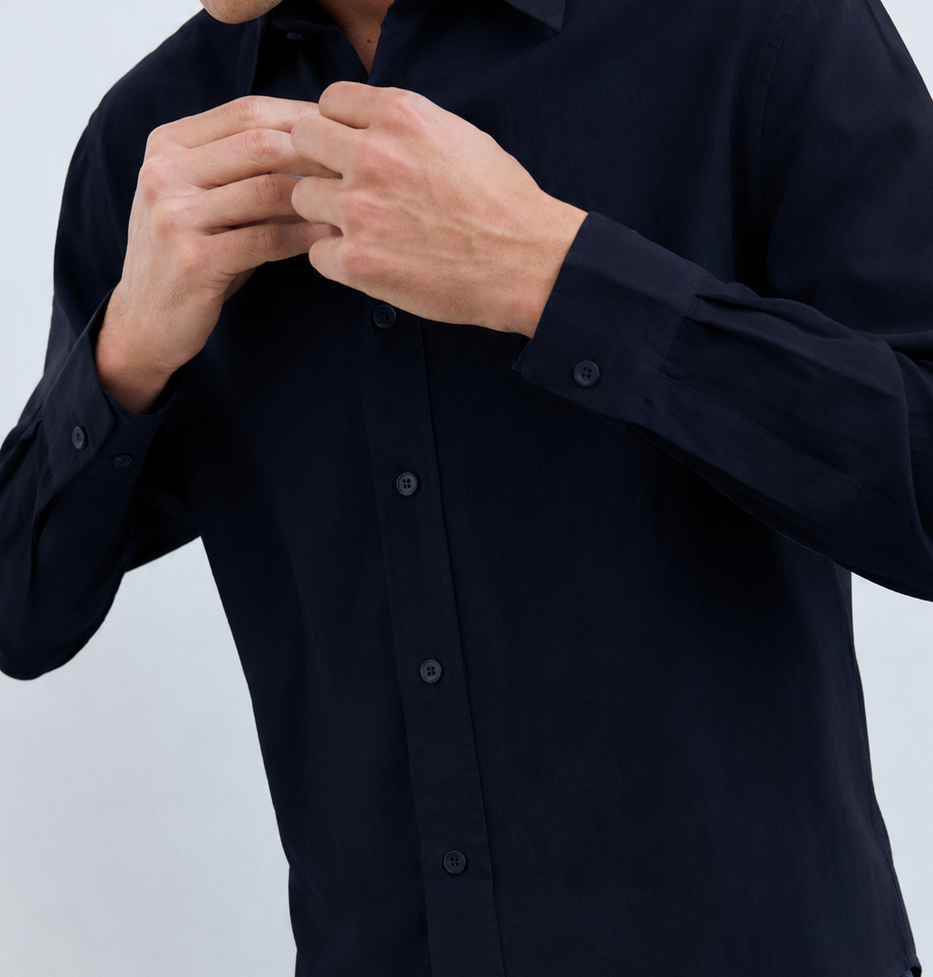 Camisa de manga larga con bolsillo - Oporto