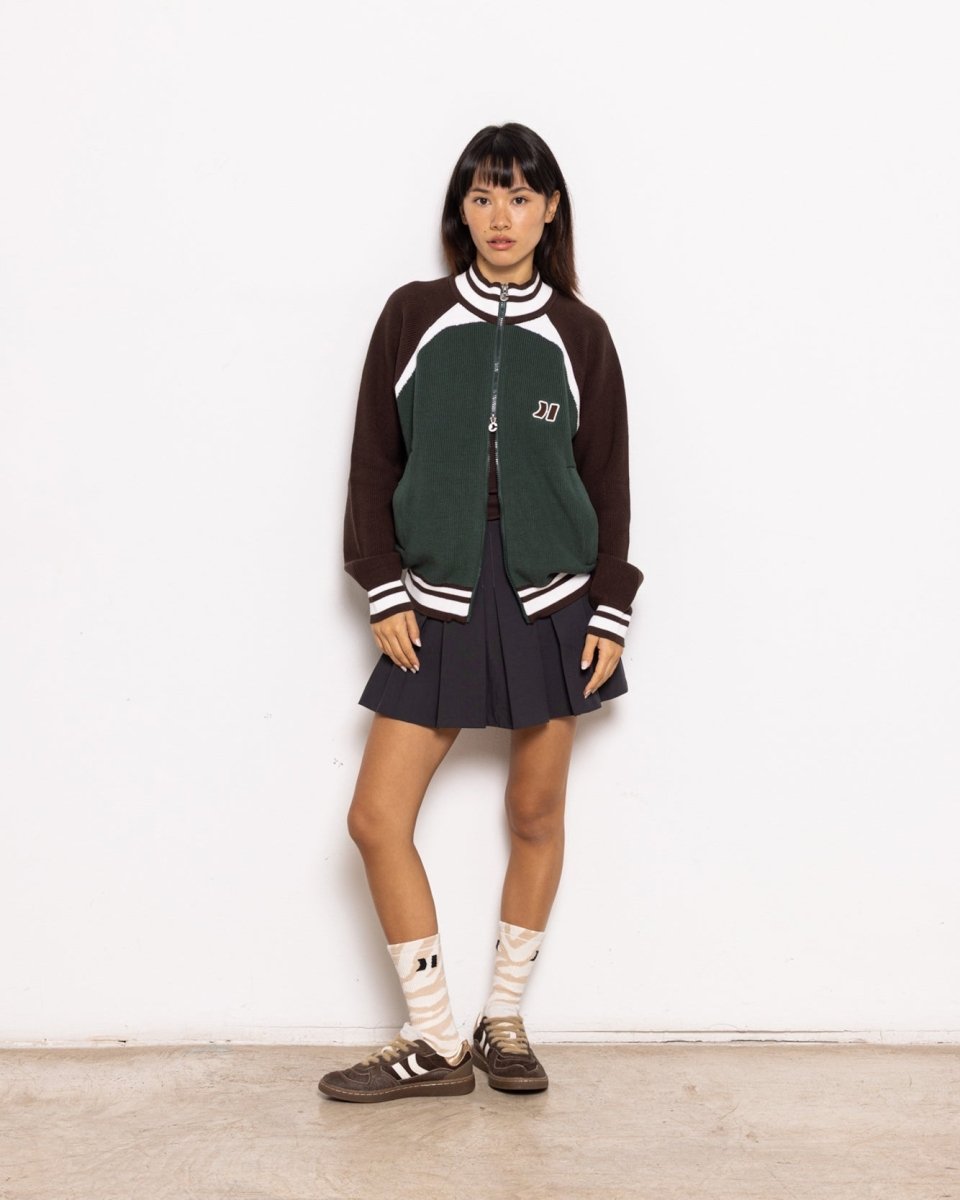 Coolway Basil Green Knit Zipper - Chaqueta deportiva de manga larga