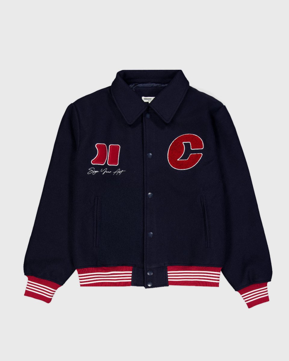 Coolway Dark Navy Varsity - Retro Sports Jacket