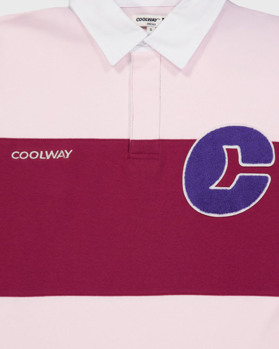 Coolway Field Strawberry Polo - Camiseta a rayas manga larga