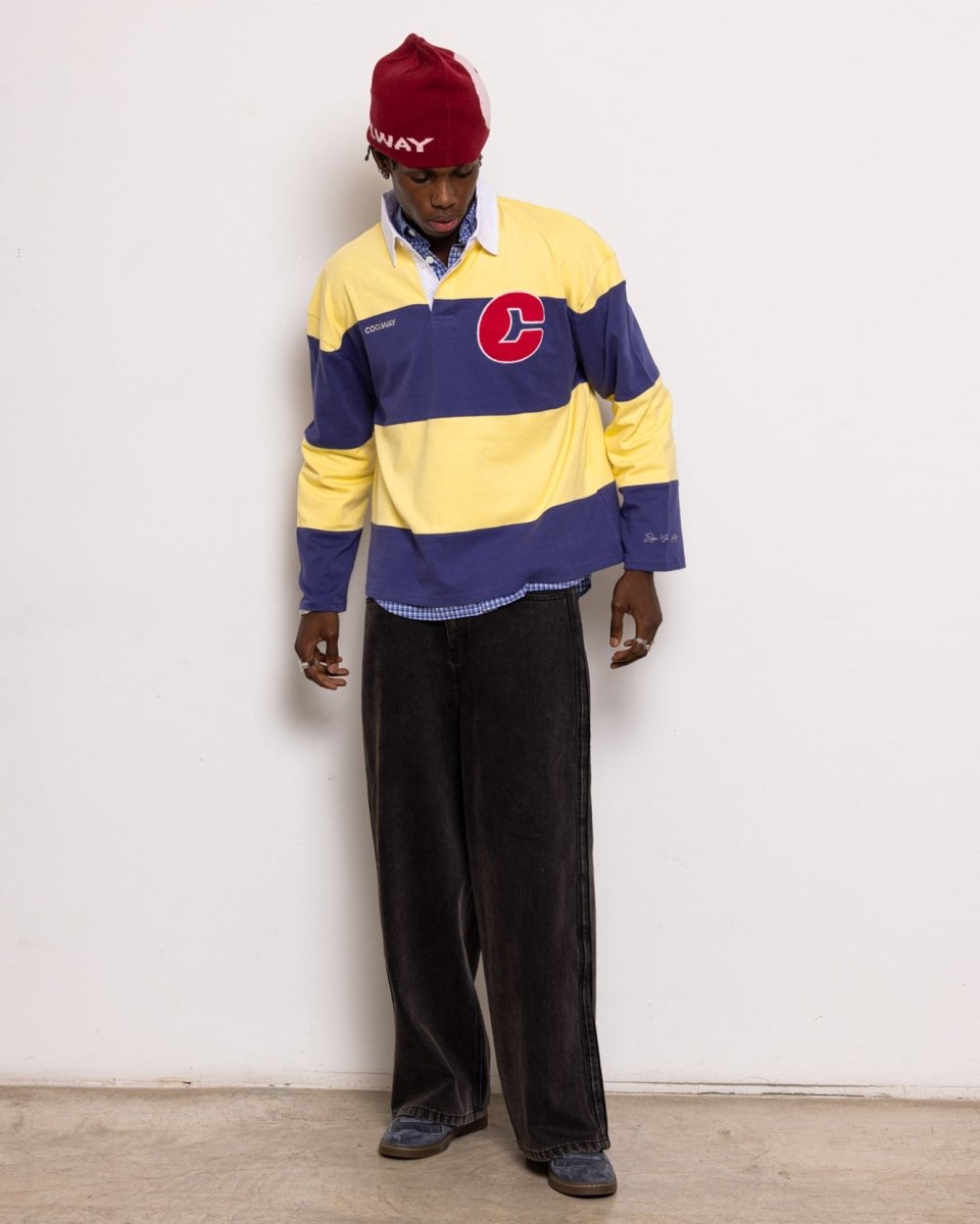 Coolway Field Yellow Polo - Camiseta a rayas manga larga