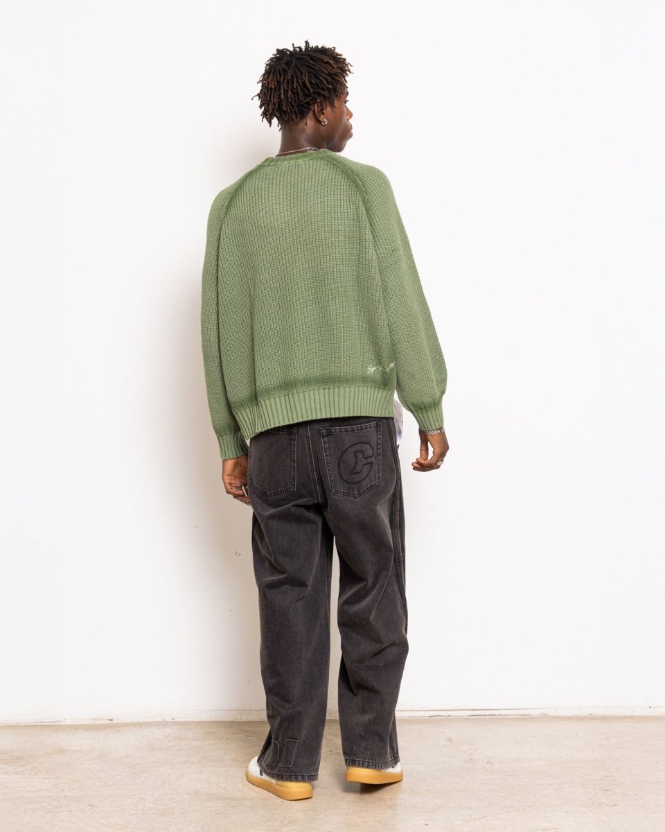 Coolway Green Knit Sweater - Long-sleeve knitted sweater