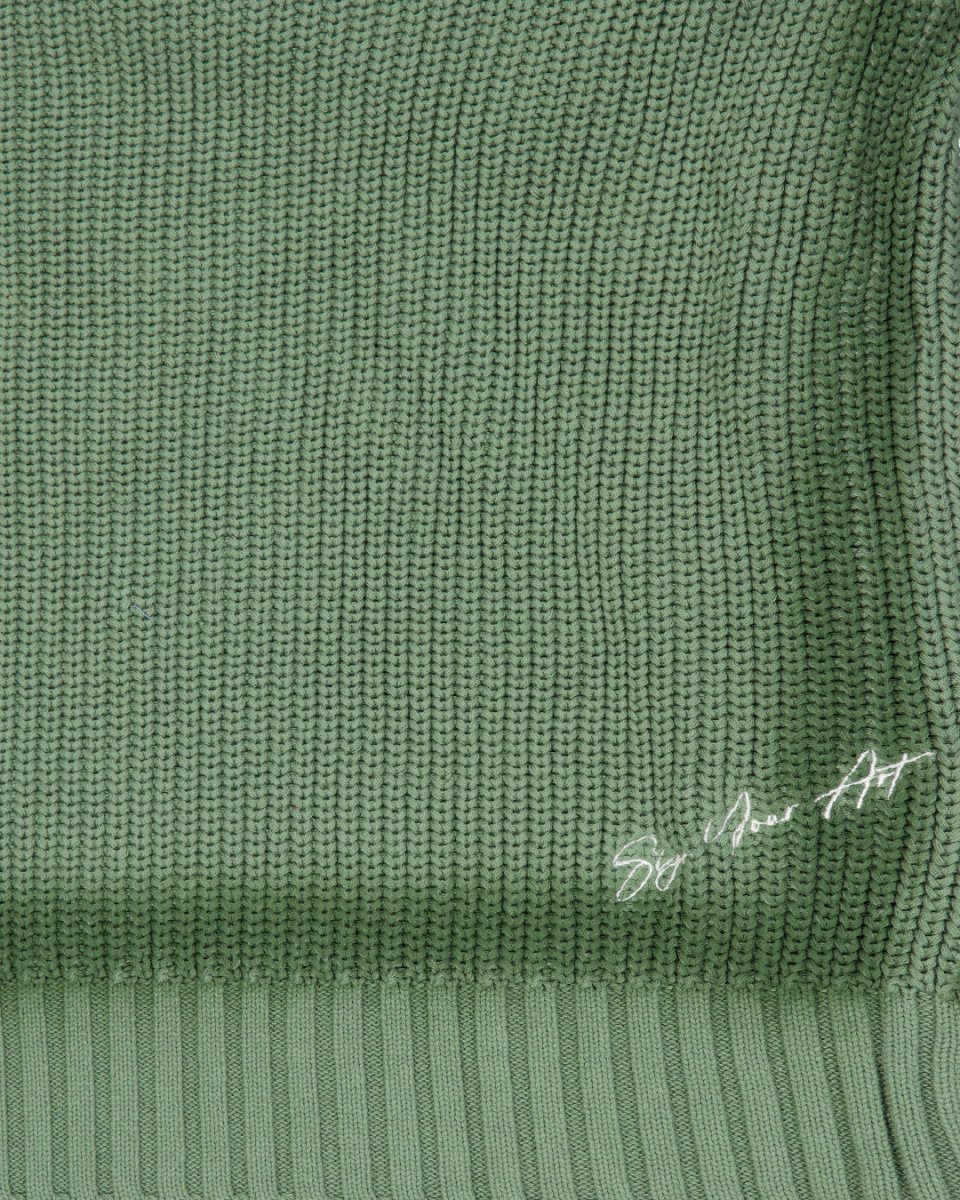 Coolway Green Knit Sweater - Long-sleeve knitted sweater