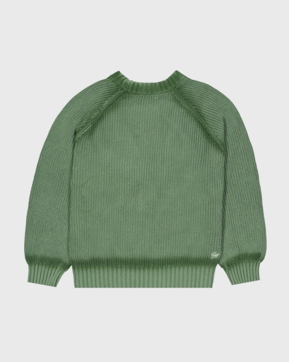 Coolway Green Knit Sweater - Long-sleeve knitted sweater