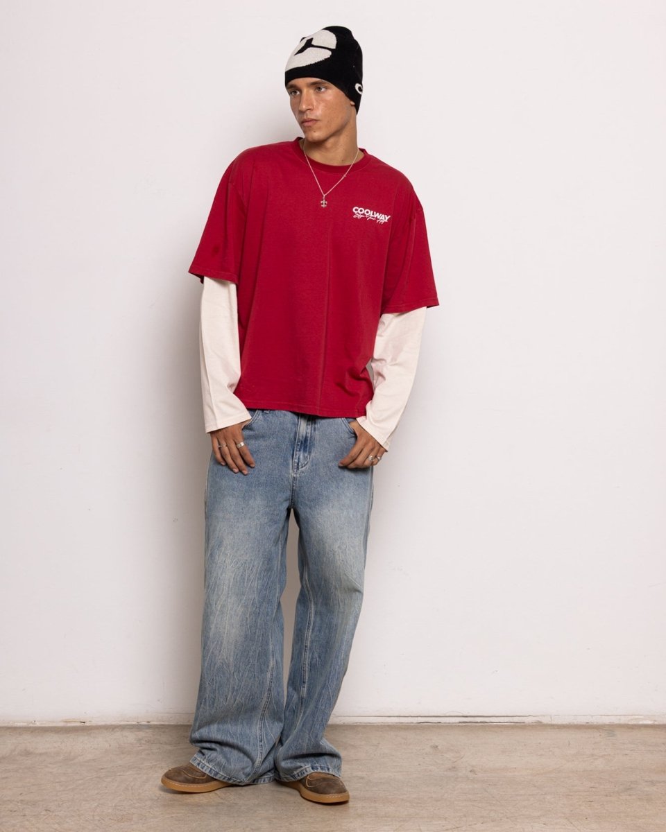 Coolway Red Double Sleeve - Double-sleeved T-shirt