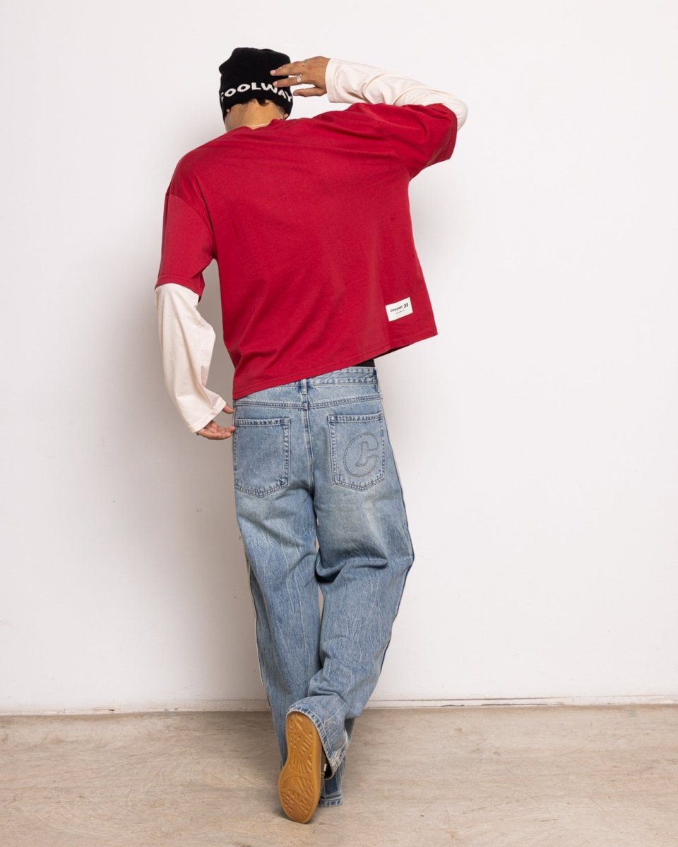 Coolway Red Double Sleeve - Double-sleeved T-shirt