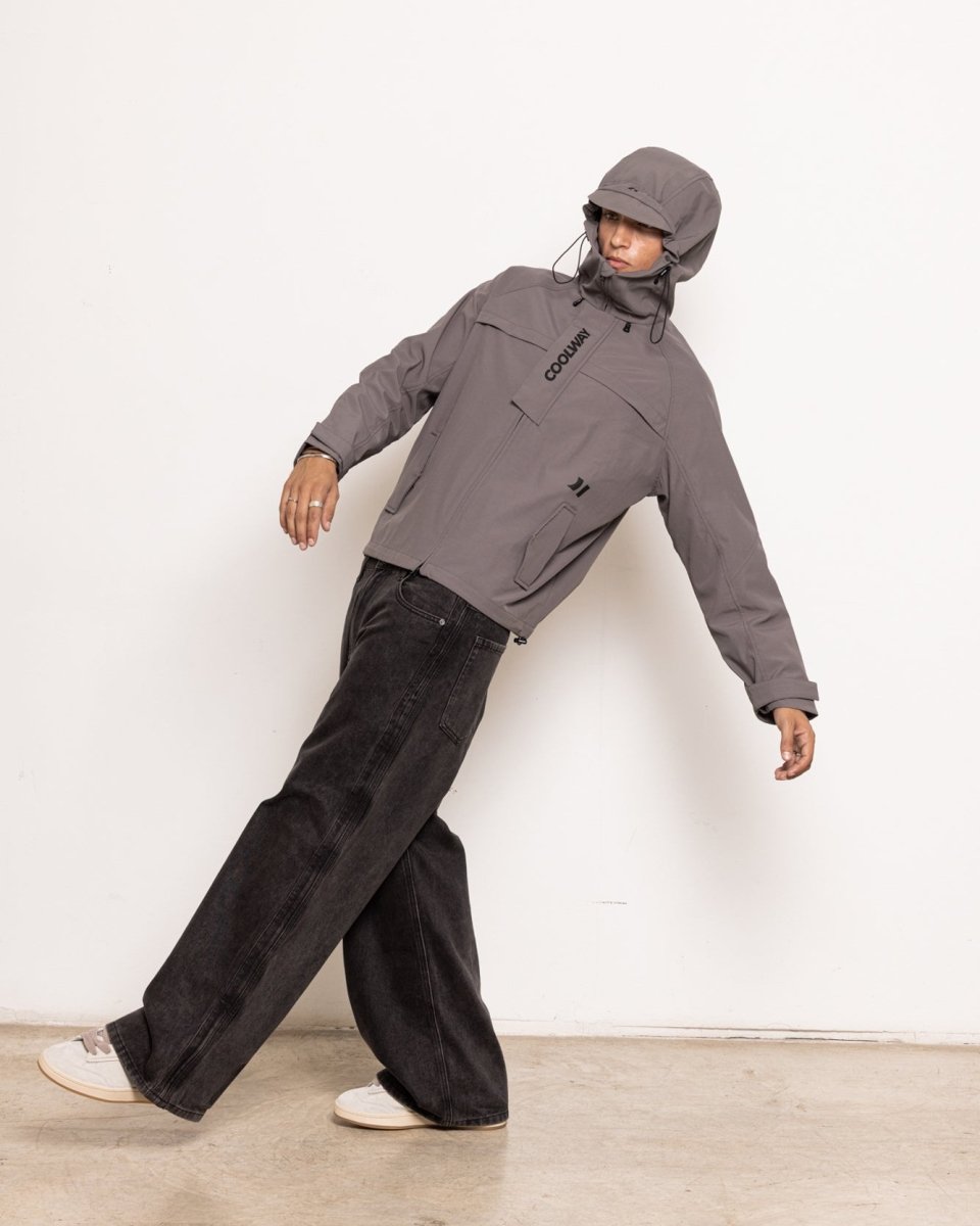 Coolway Storm Grey Windbreaker - Cortavientos impermeable con capucha