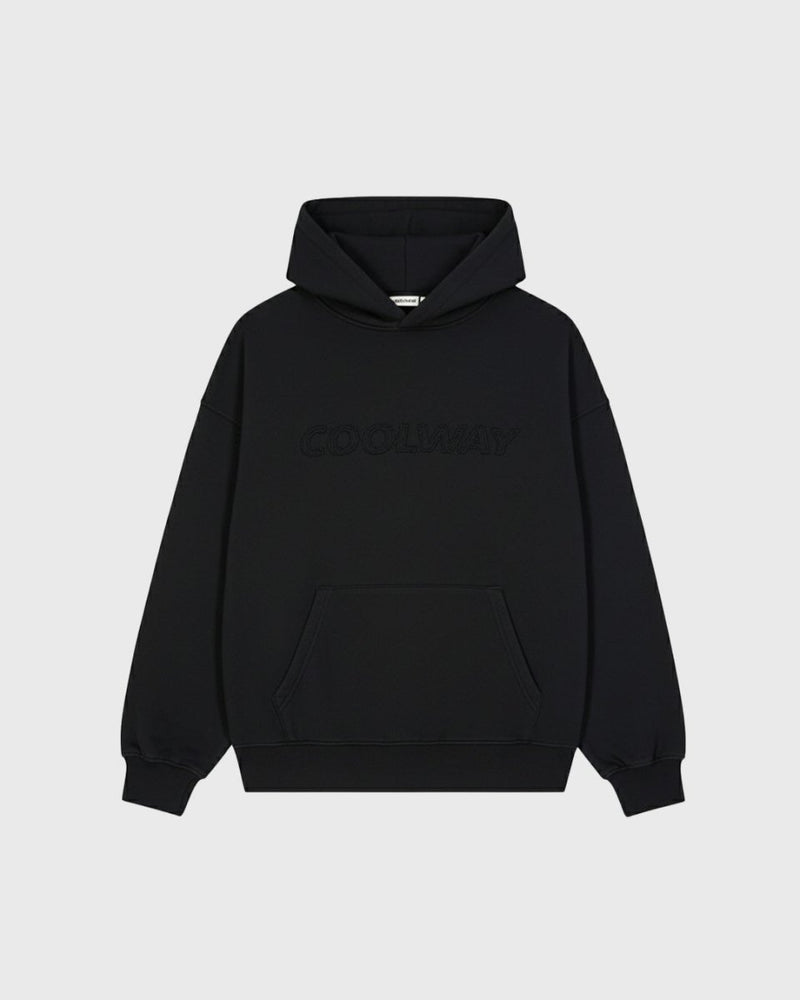 Coolway Washed Black Hoodie - Sudadera con capucha