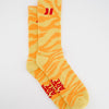 Coolway Zebra Yellow Socks - Animal print mid-calf socks