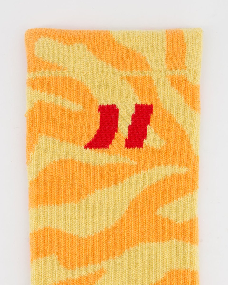 Coolway Zebra Yellow Socks - Calcetines de caña media animal print