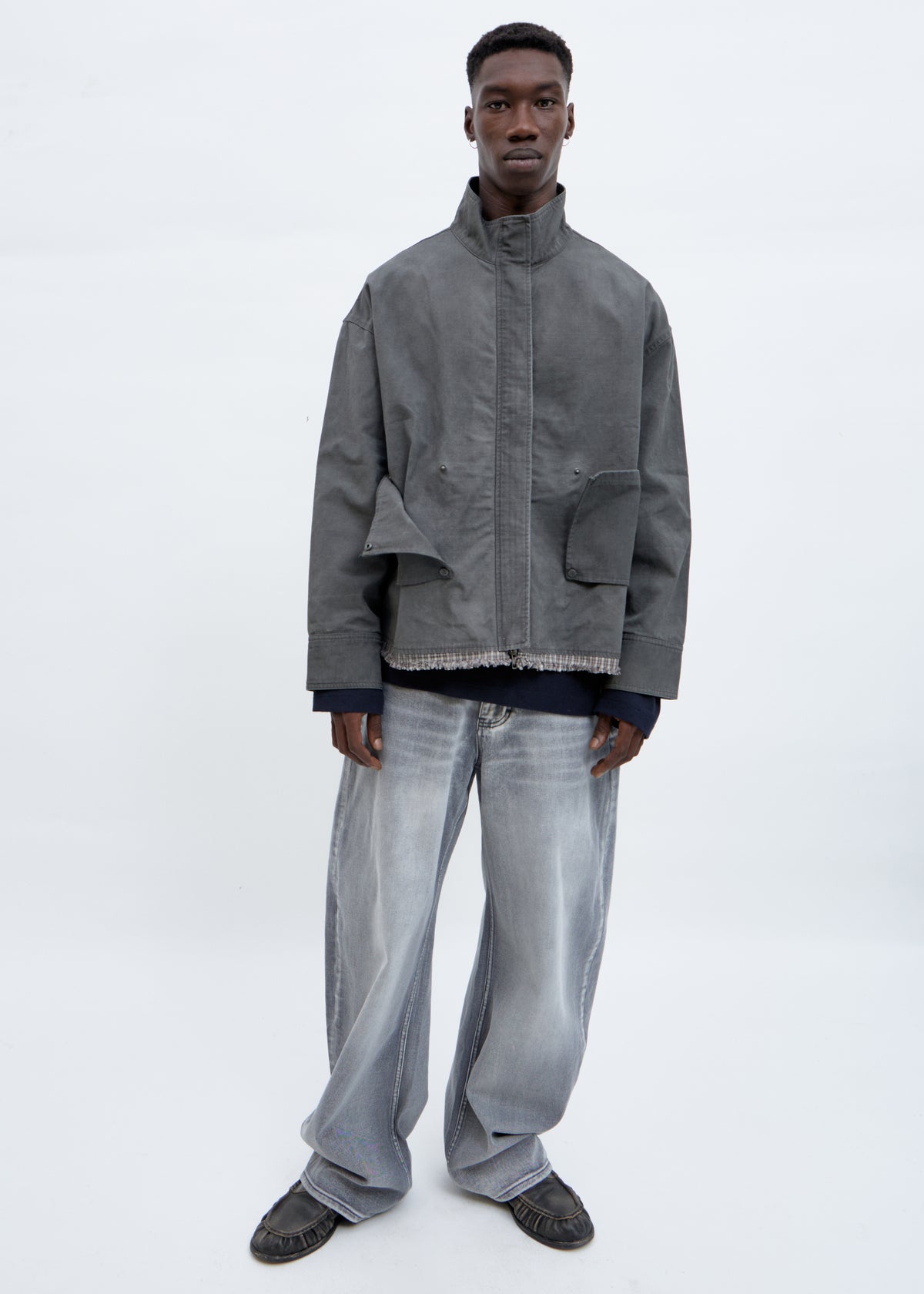Jeans wide leg gris - Camo