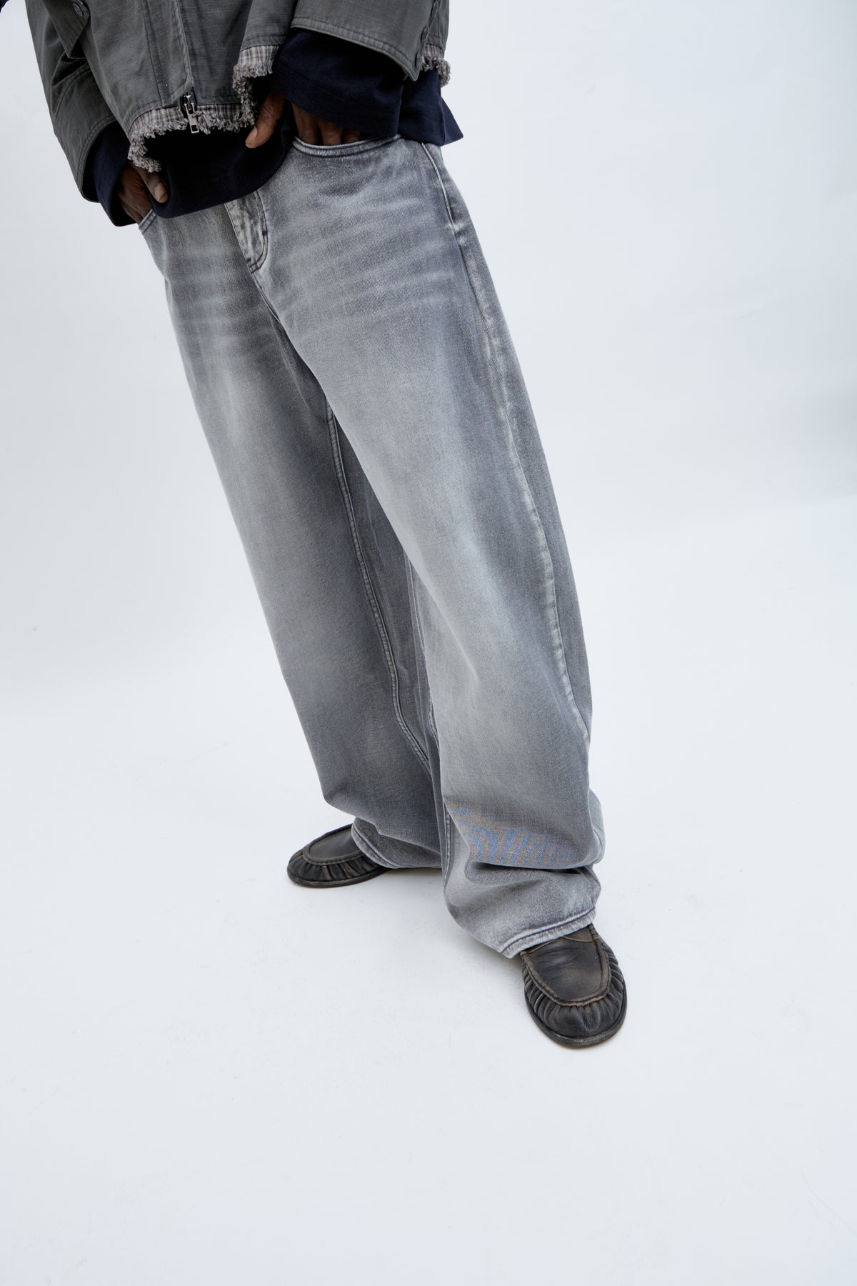 Jeans wide leg gris - Camo