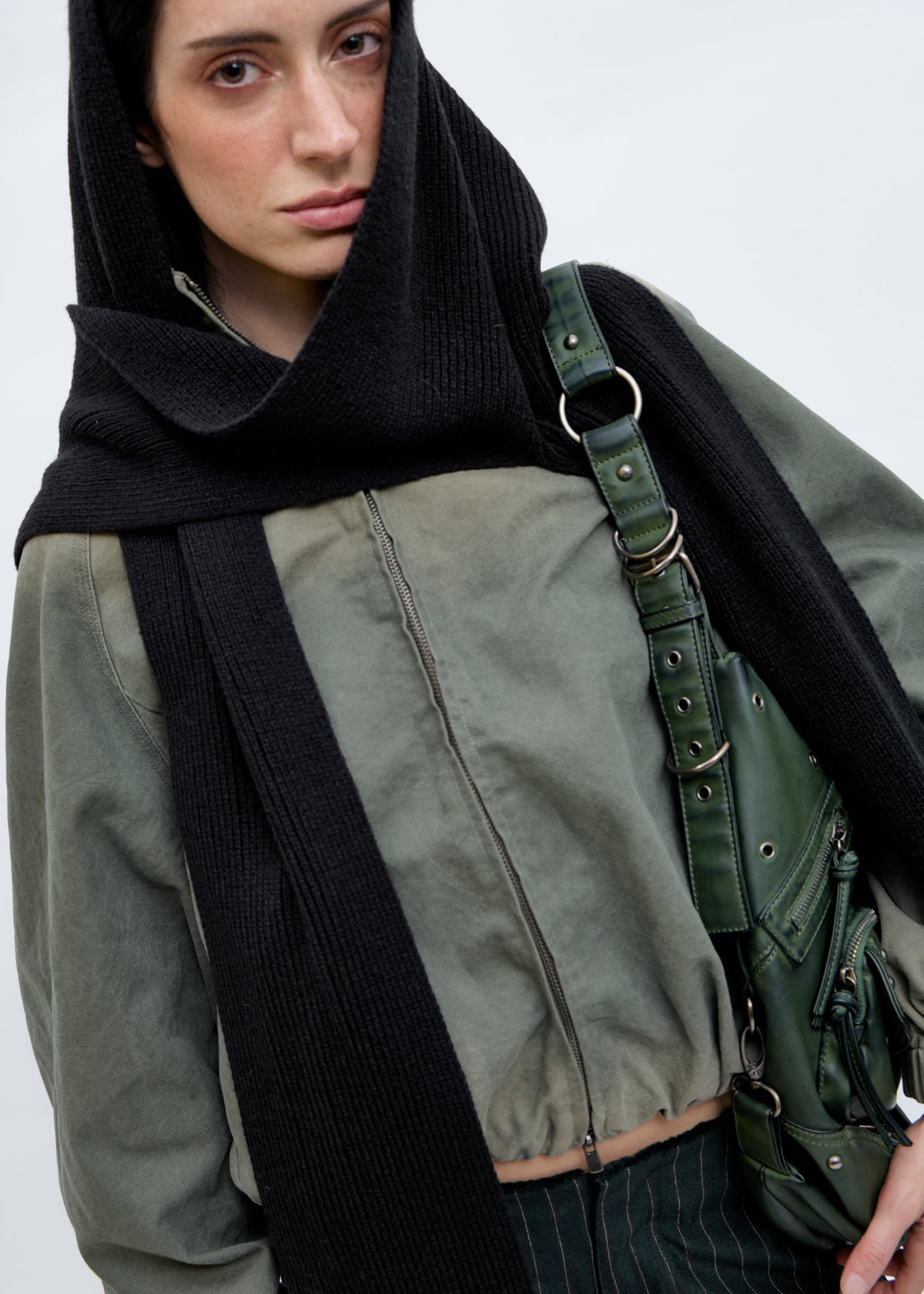 Chaqueta Bomber Efecto Lavado Caqui - Frenzy