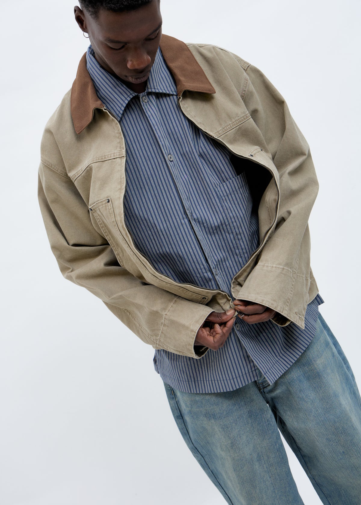 Sobrecamisa utilitaria corte boxy Camel