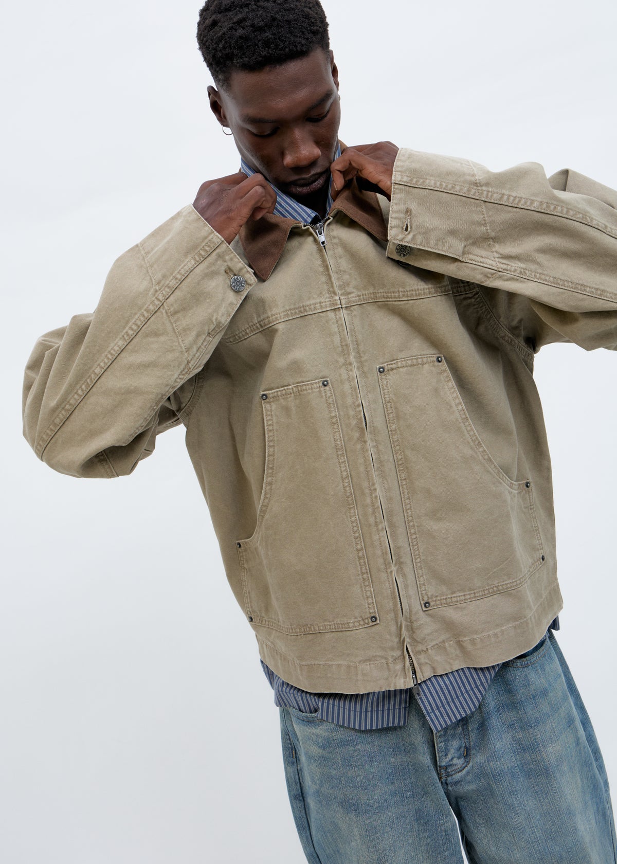 Sobrecamisa utilitaria corte boxy Camel
