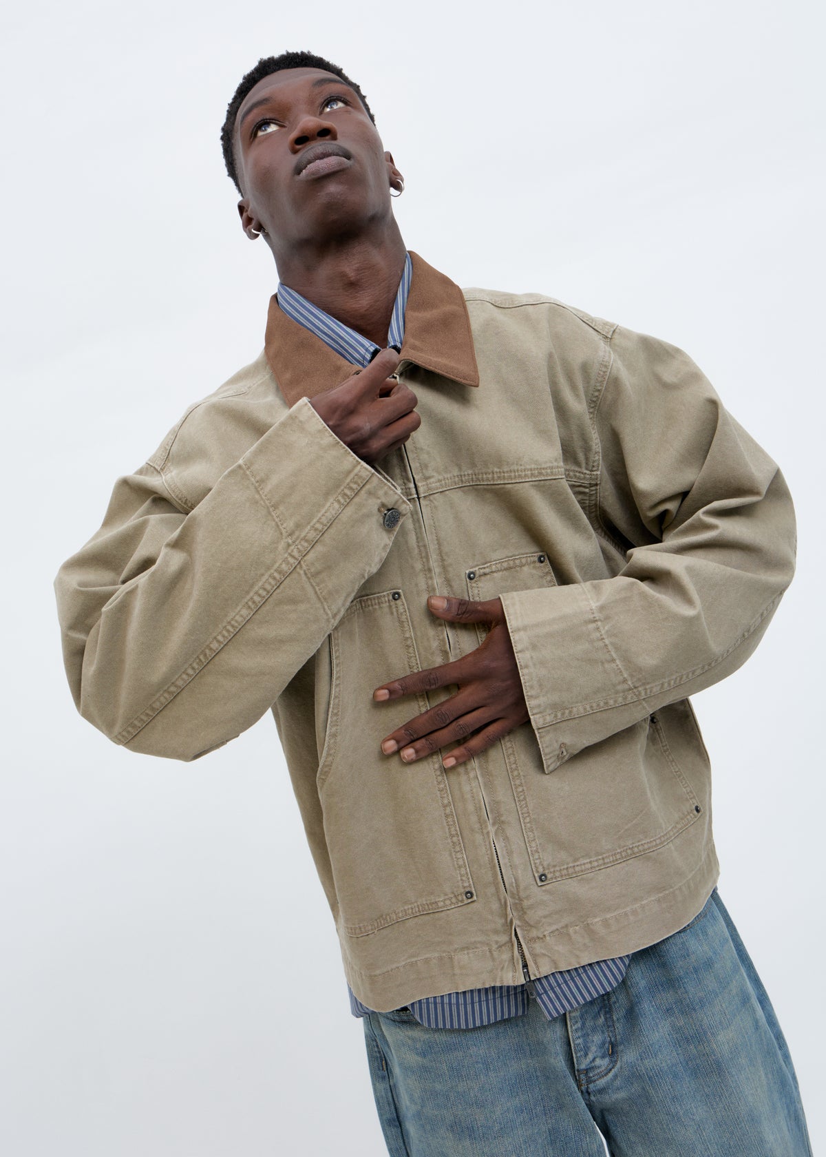 Sobrecamisa utilitaria corte boxy Camel