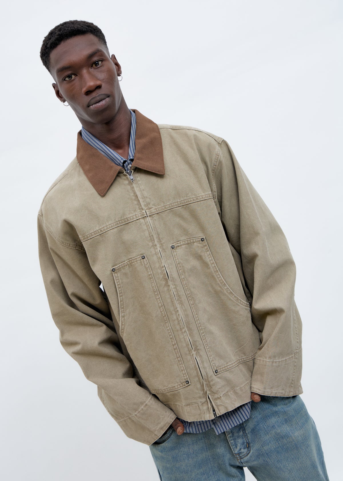 Sobrecamisa utilitaria corte boxy Camel