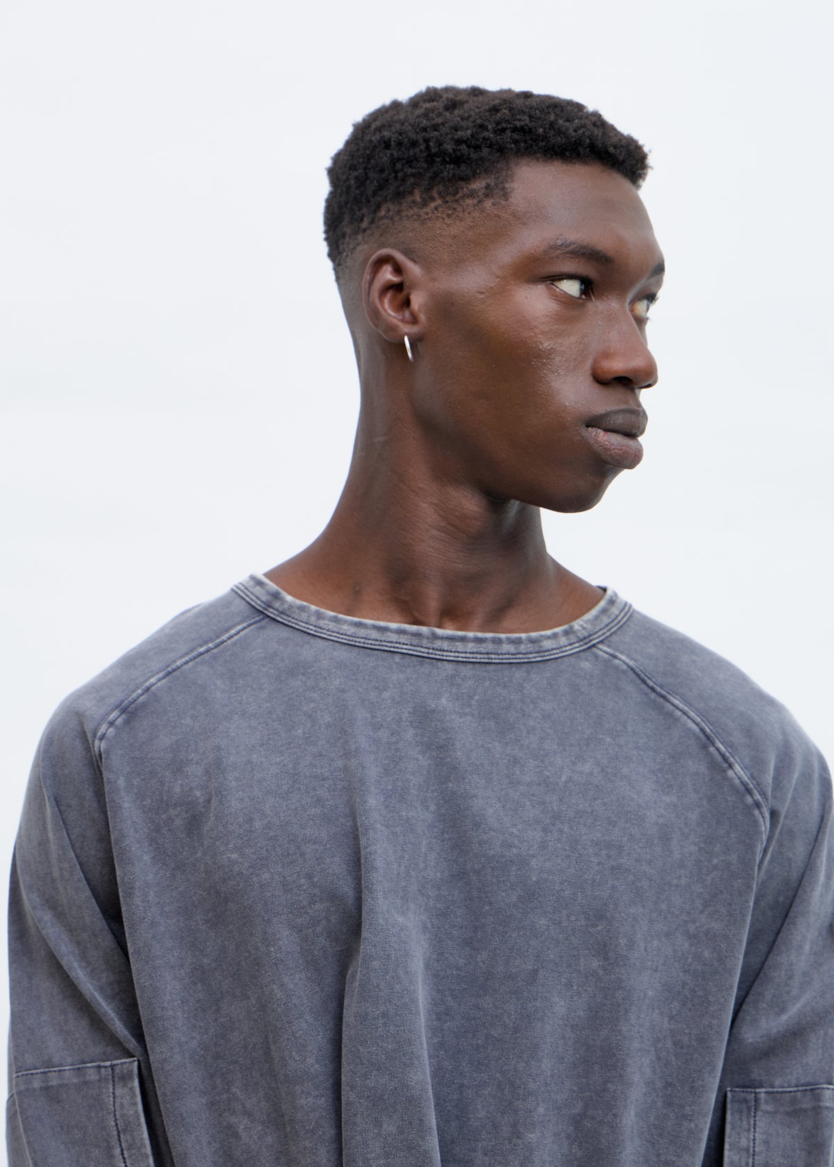 Grey Washed-Effect T-Shirt - Chuck