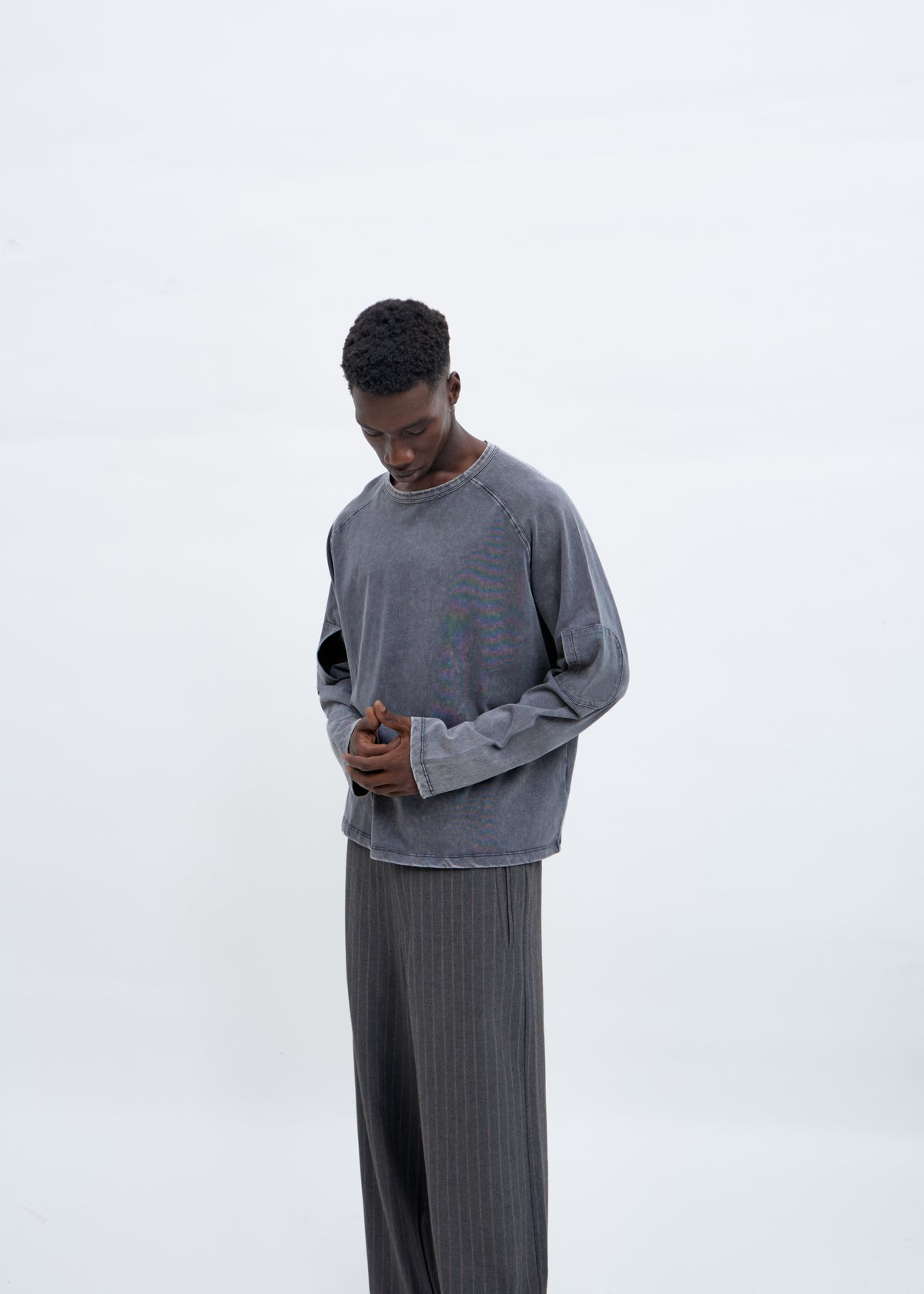 Grey Washed-Effect T-Shirt - Chuck