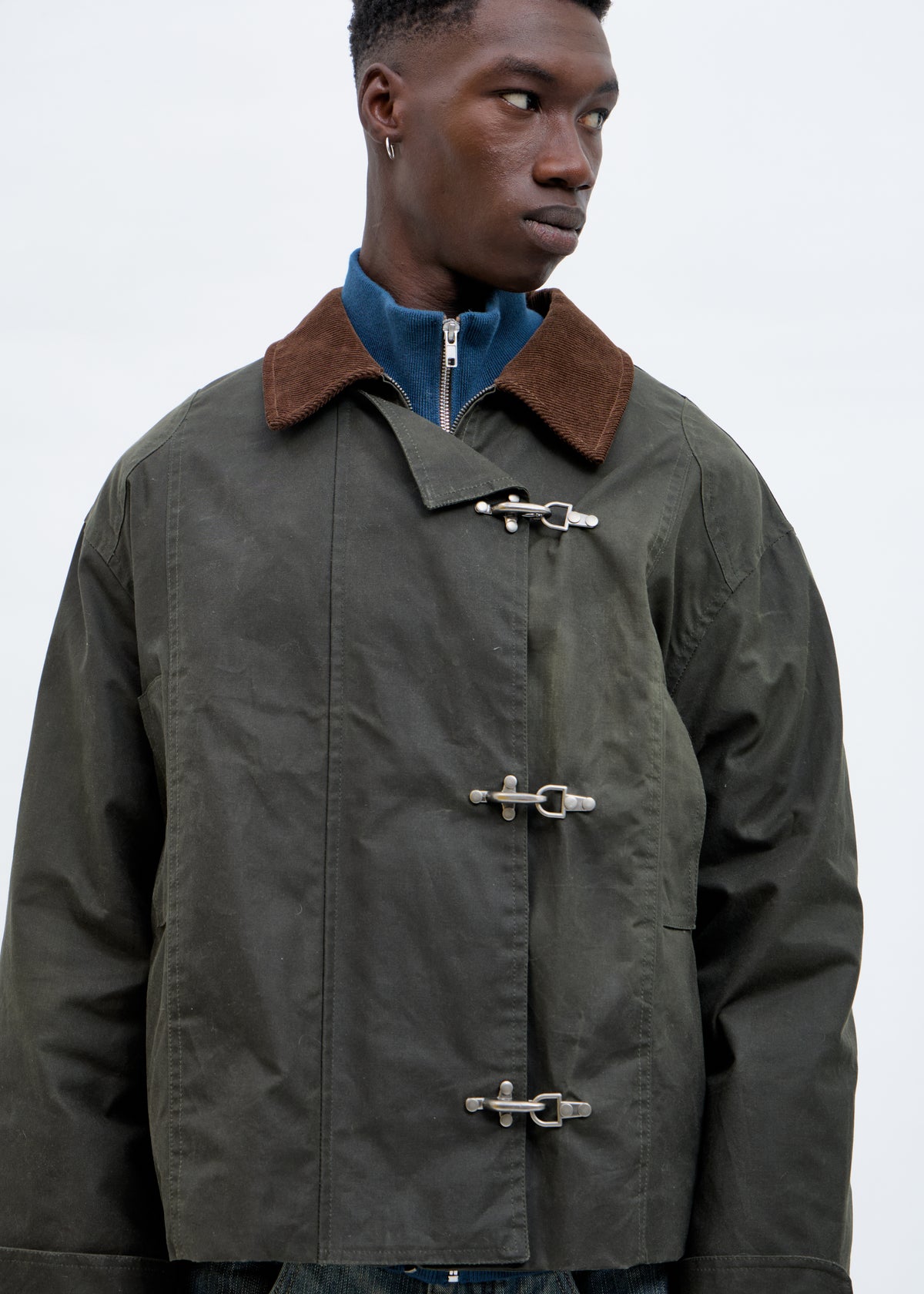 Utility jacket with metal fasteners - Layla