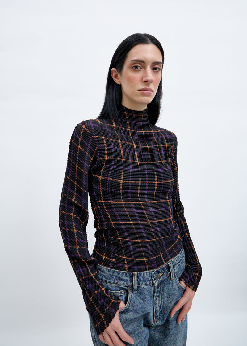 Top de Cuello Alto a Cuadros - Wabi