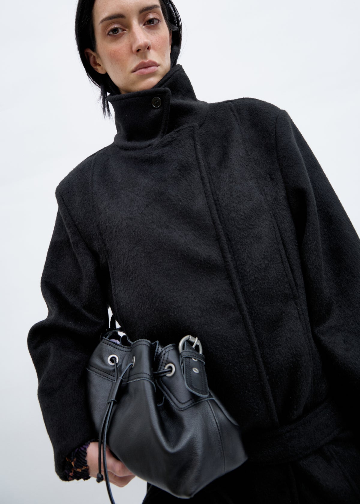 Bolso de piel negro - Pomelie
