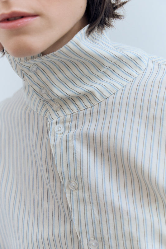Camisa a rayas con botones asimétricos - Yani