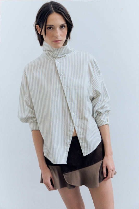 Camisa a rayas con botones asimétricos - Yani