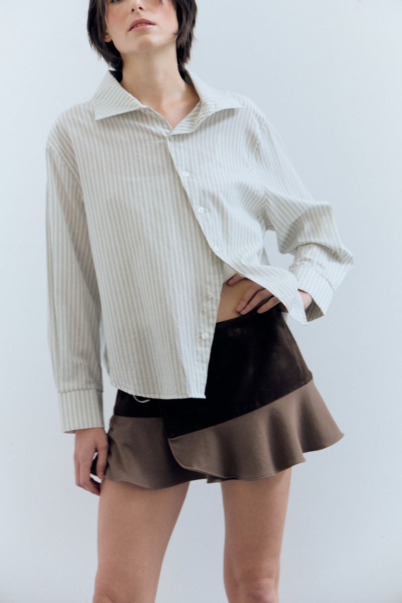 Camisa a rayas con botones asimétricos - Yani