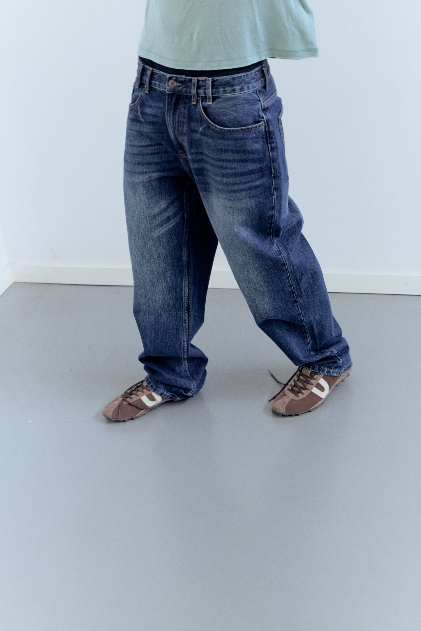 Jeans straight fit efecto lavado Thik