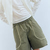 Shorts utility con cintura elástica y contraste bolsillos - Boxe
