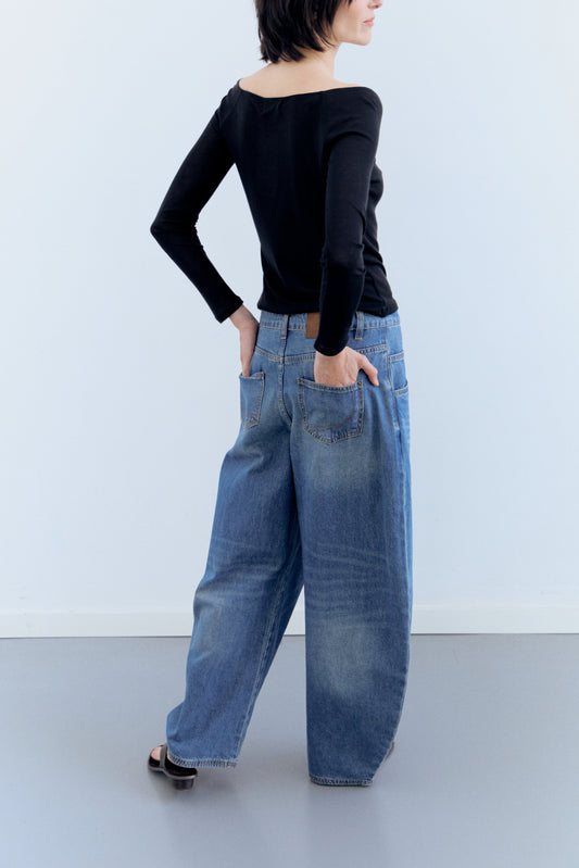 Jeans wide leg azul lavado - Sos