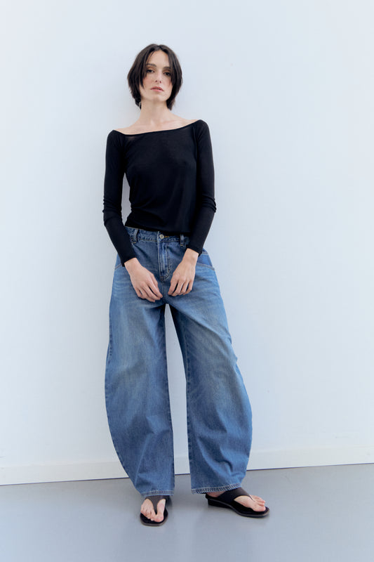 Jeans wide leg azul lavado - Sos