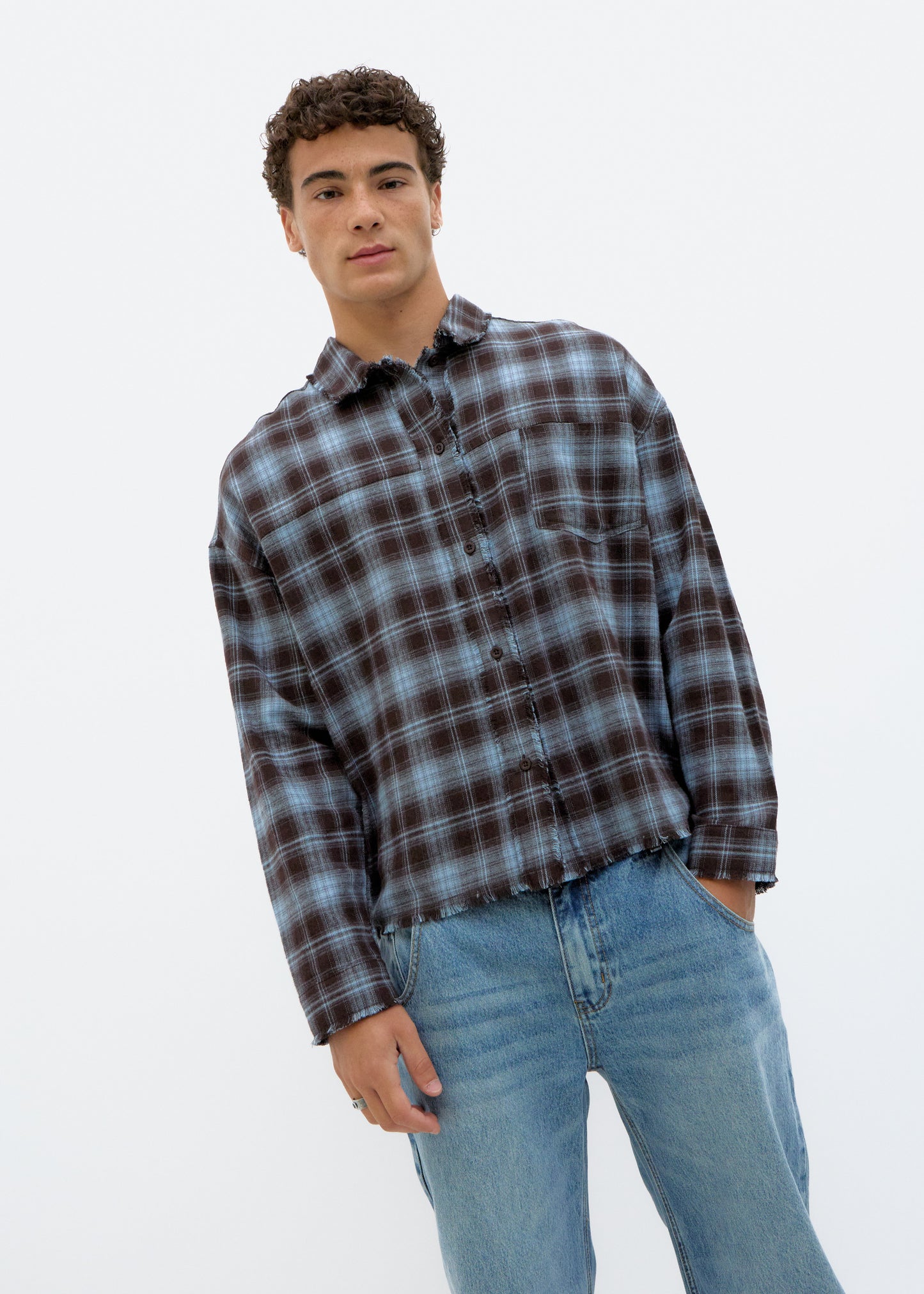 Camisa a cuadros relaxed fit - Blue