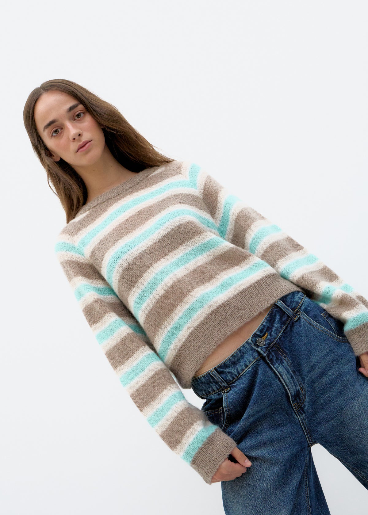 Striped knit sweater - Aquarius