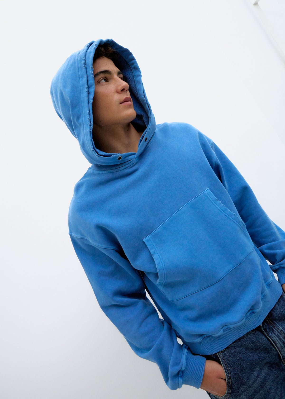 Hooded fleece sweatshirt with double hood 222